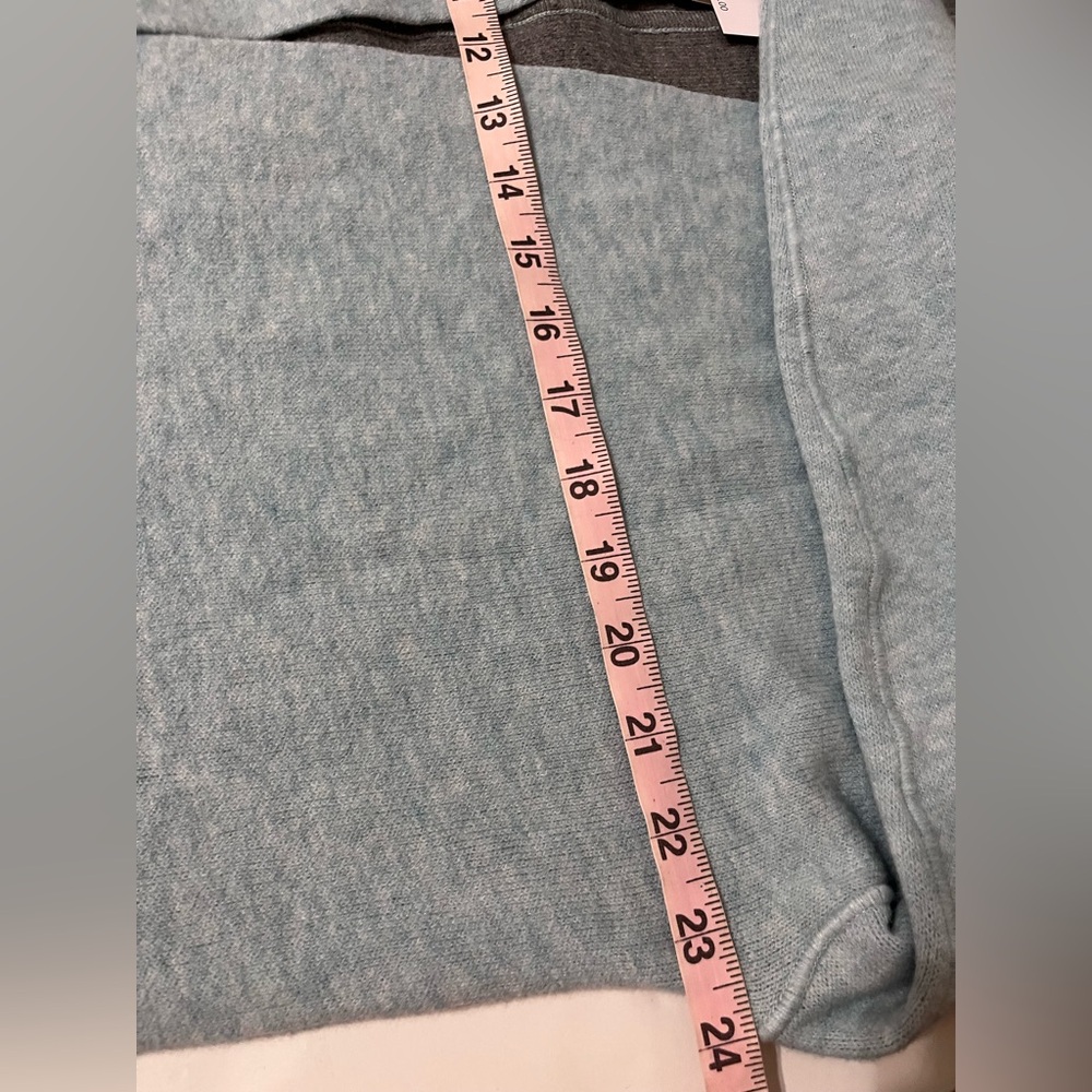NWT J Jill Reversible Sweater L Petite Cardigan Open Front Gray Blue Long Sleeve - Picture 7 of 7